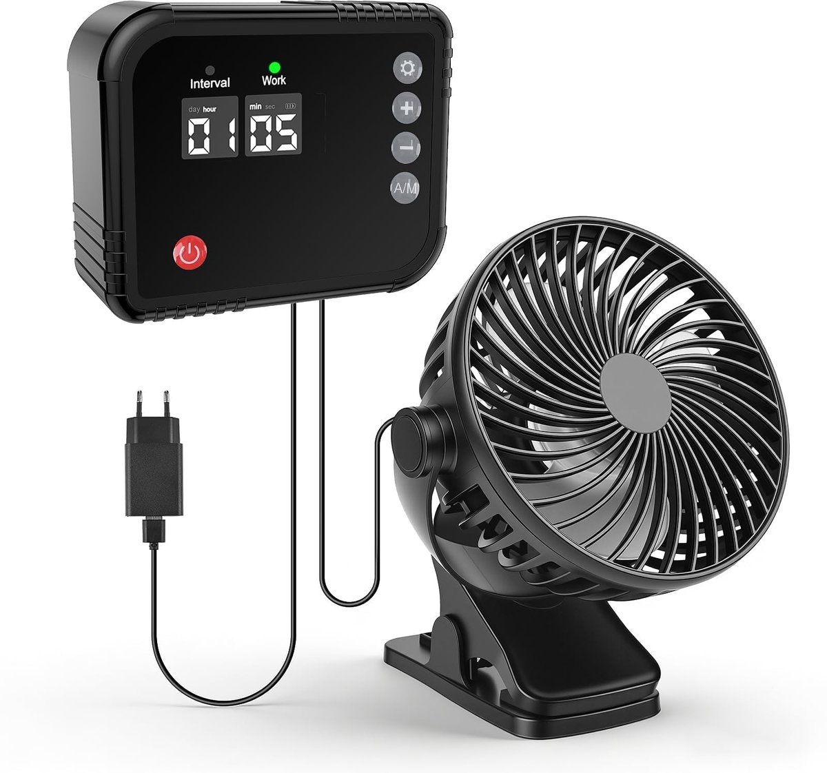 Clip-ventilator 20 cm - EC-motor - stille convectieventilator - ideaal voor kweekbox - ShopVlot
