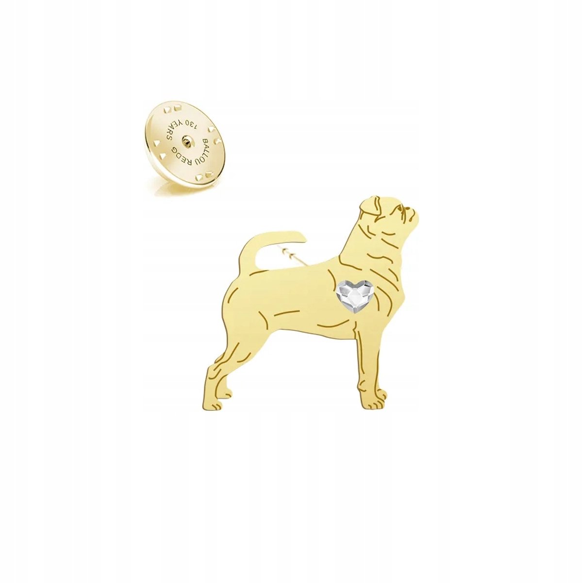 Gouden Broche Griffon Bruxellois 925 Zilver - Cadeau Vrouw