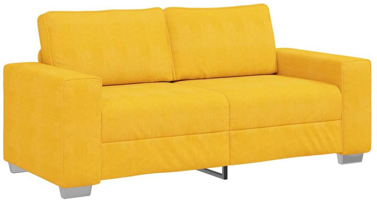 vidaXL Loveseat - Sofa - Lichtgeel - 180x77x82 - cm - Corduroy - Stof