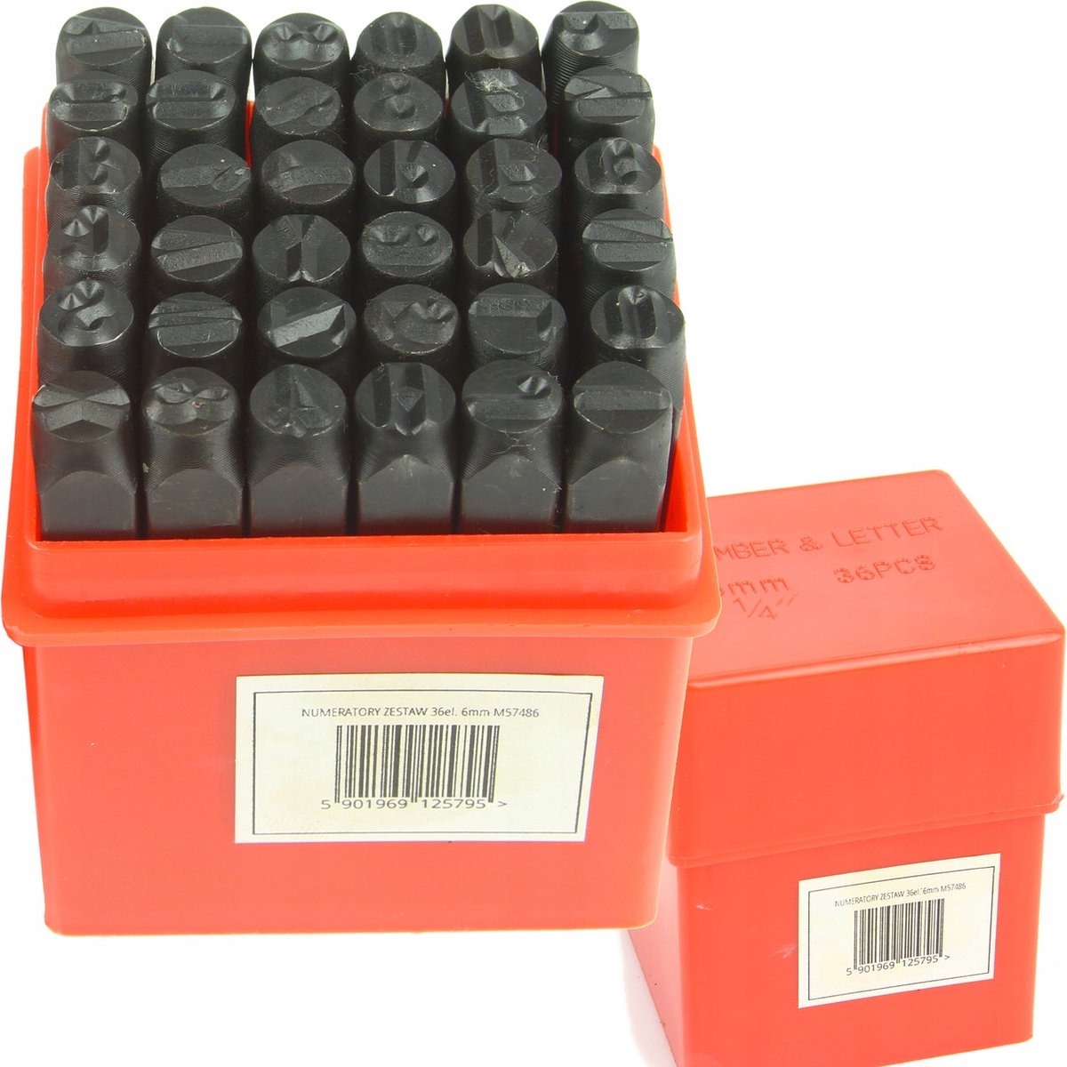 Stempelset 8mm: Cijfers, Letters & Tekens - 36 Delig Staal