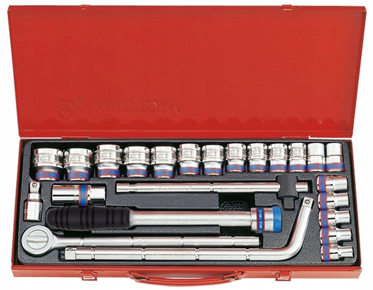King Tony 24-delige Doppenset 1/2" 10-32mm met Ratel & Accessoires