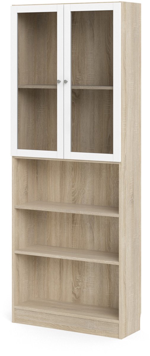 Giga Living Boekenkast Basic - Naturel/Wit - 79x203cm