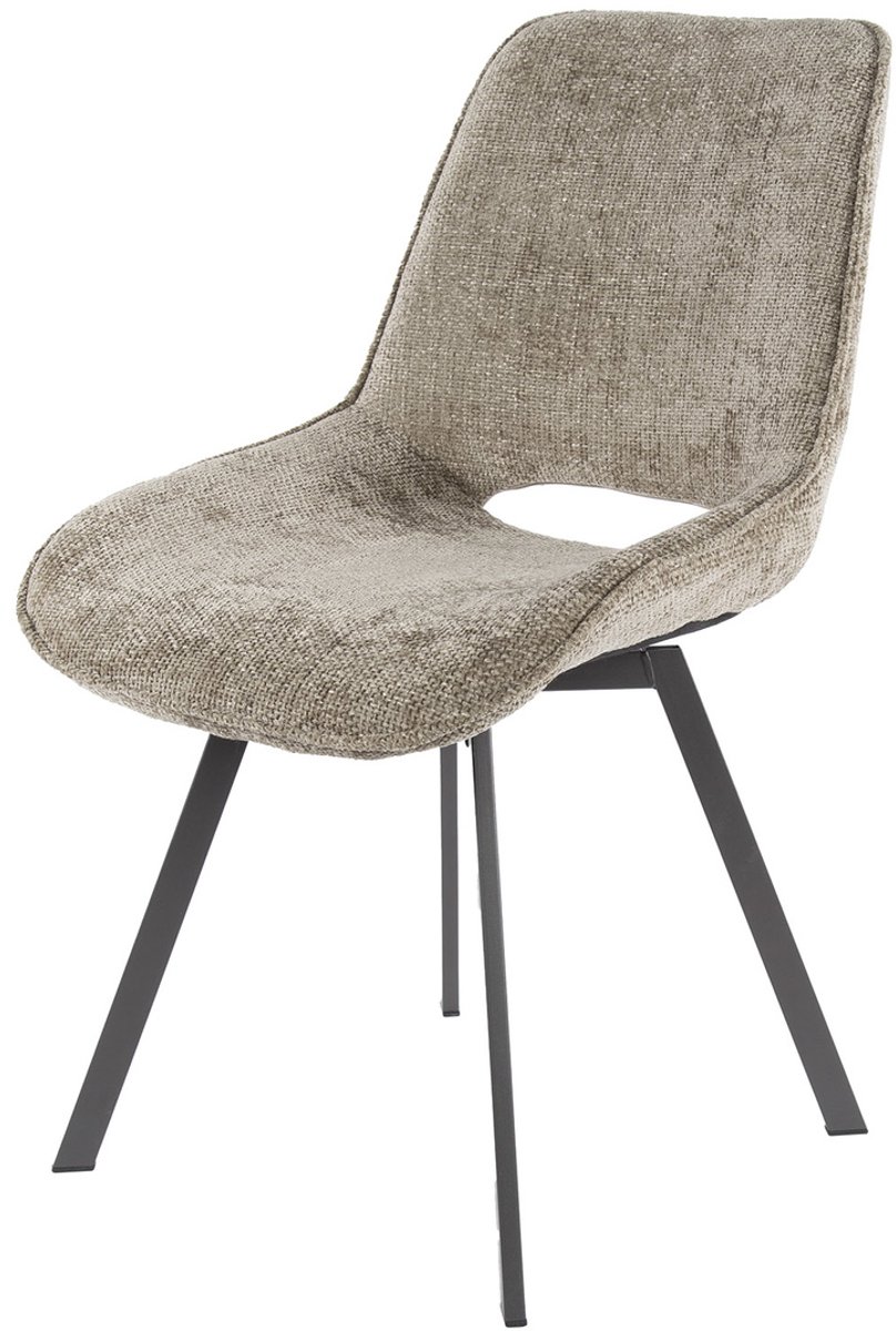 Giga Meubel Eetkamerstoel Swivel Rich - Champagne Stof - Set van 4