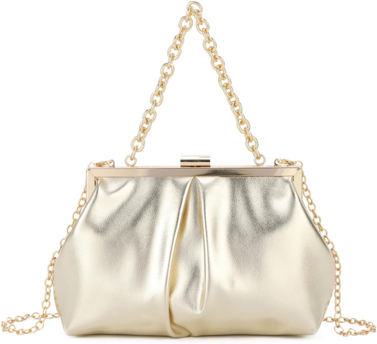 Dames Dumpling Clutch Bag - Ruched PU Leer - Cloud Crossbody Schoudertas - Perfect voor Avonden - ShopVlot