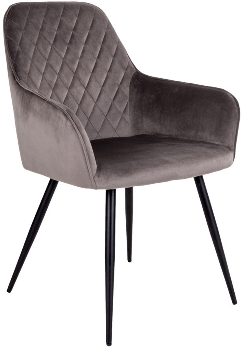 Eetkamerstoel Taupe Velvet - 65x57x87cm - Zithoogte 47cm - Set van 2