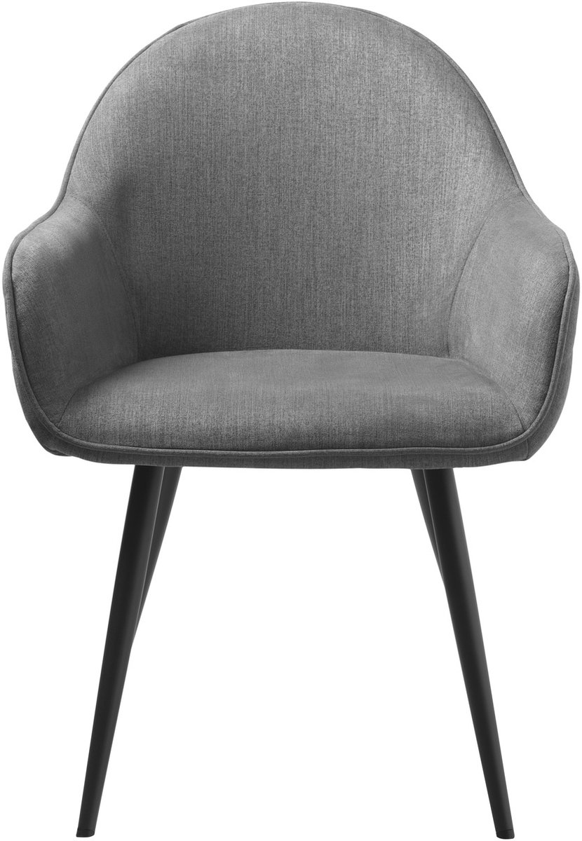 Eetkamerstoel Stof Grijs Excl. Armleuning - 65x60x84cm - Set van 2