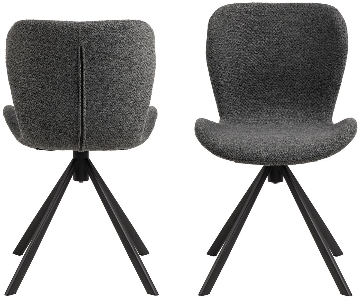 Giga Living Eetkamerstoel Draaibaar - Stof Antraciet - Zitdiepte 40cm - Giga Living - Set van 2