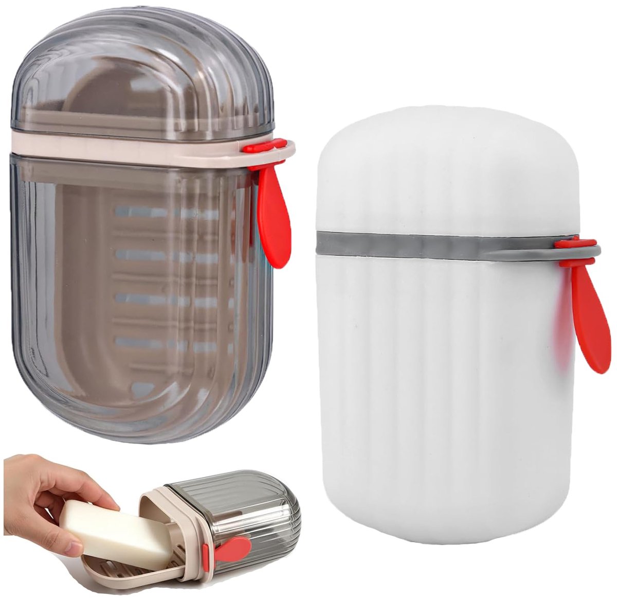 Reiszeepetui met deksel - 2 stuks waterdicht - lekvrij en zelfdrainerend - ideaal voor reizen en douchen - ShopVlot