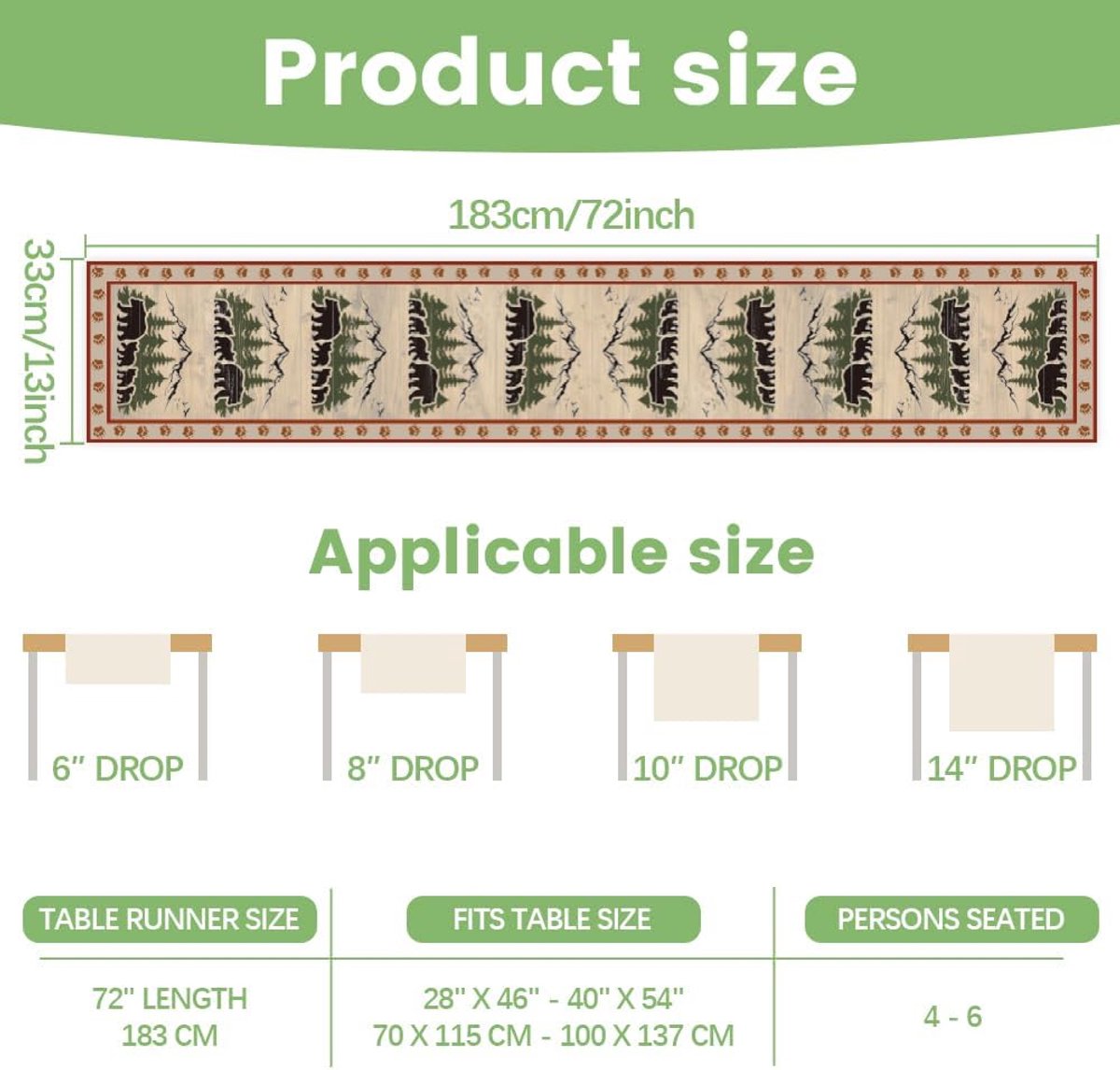 Tafelloper 30x183cm - Vintage Beer Design - Rustieke Boerderijstijl - Perfect voor Feestdagen - ShopVlot