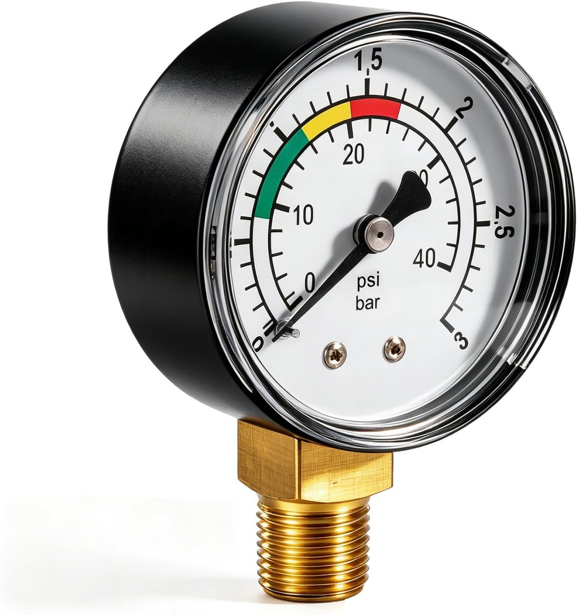 Manometer 0-3 bar/psi - 1/4 inch conische schroefdraad - nauwkeurige drukmeter - ideaal voor zwembadfilters - ShopVlot