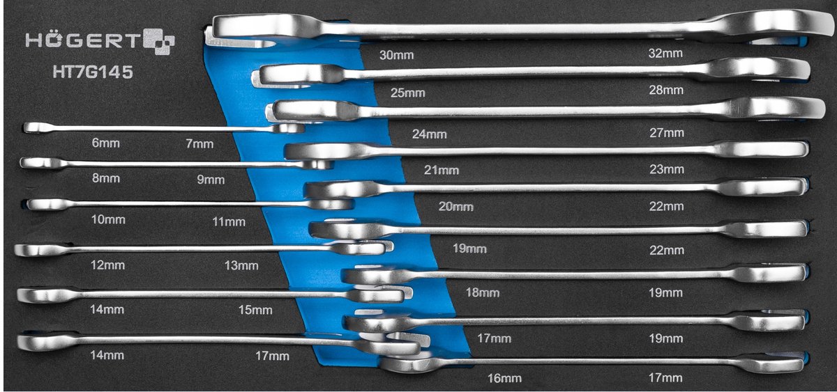 Merkloos Inzetstuk Gereedschapskist: Platte Sleutels 15 Stuks (6-32mm)