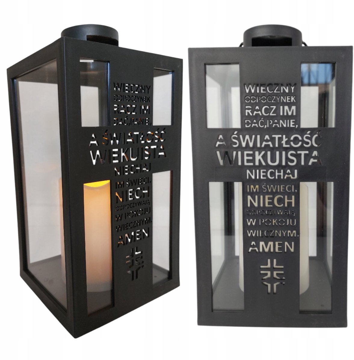 LED Lantaarn met Kaars voor Grafdecoratie - Merkloos