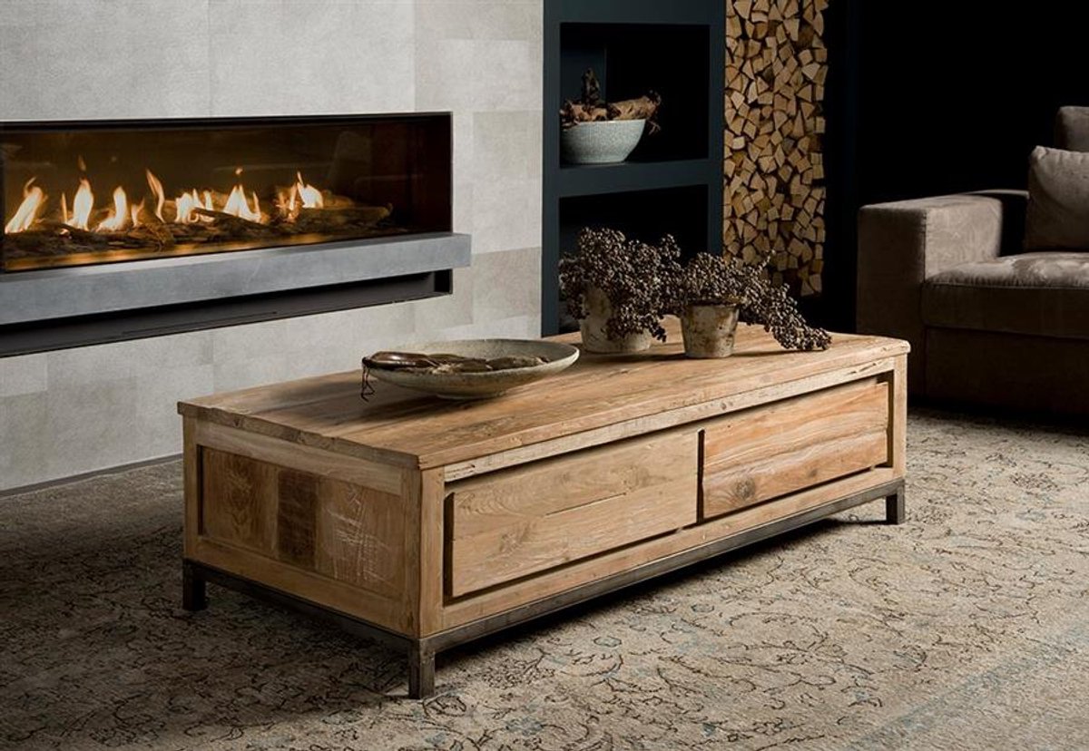 Tower Living Salontafel Venetie - Rechthoek Bruin Hout - 138x74x42cm