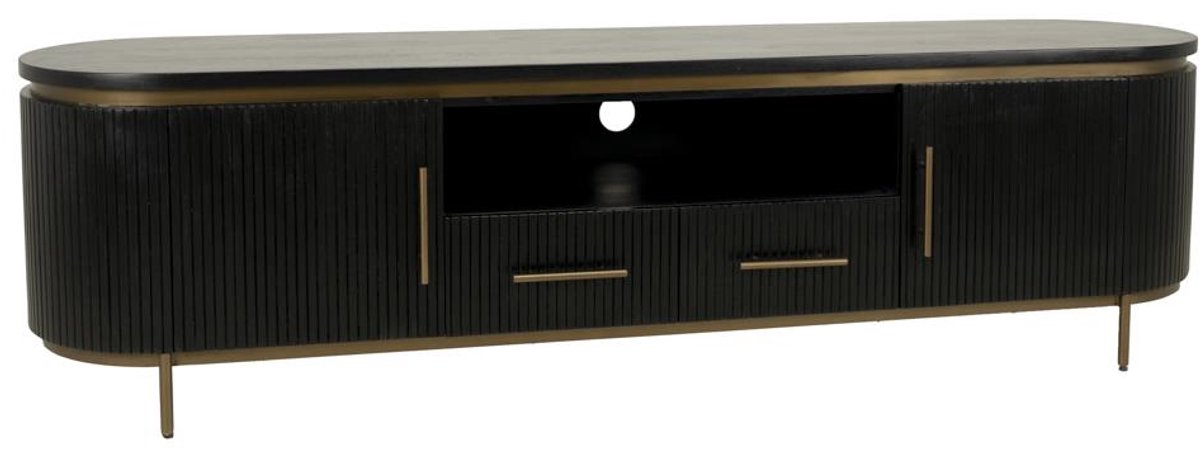 Tower Living Tv-meubel Rivello - Zwart Hout - 200x45x55cm