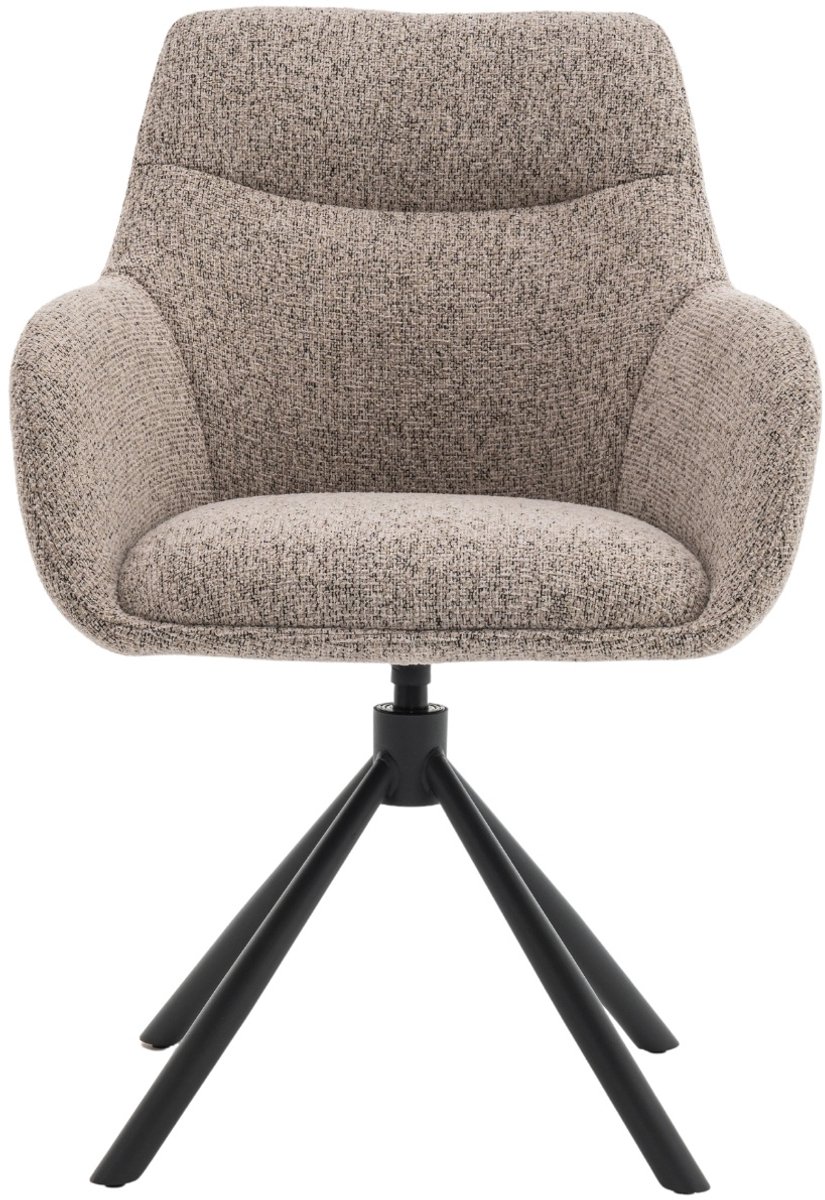 DÉJA Living Eetkamerstoel Noé - Taupe/Zwart - Draaibaar - Set van 2