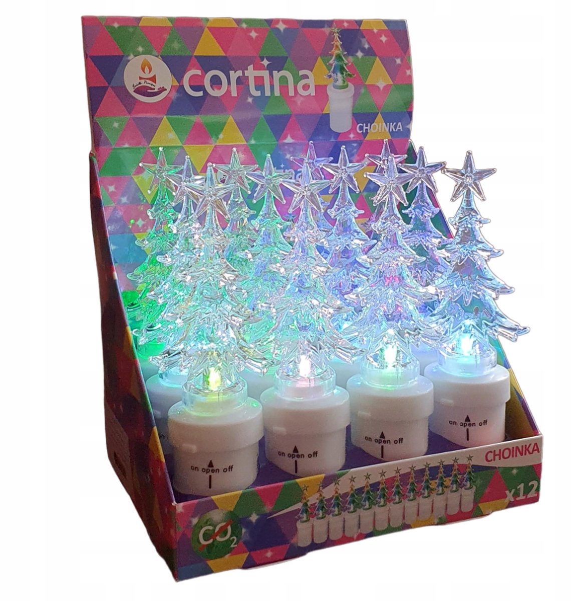 Elektronische Kerstboom Znicz LED 12 stuks - Kleurrijk, 17 cm