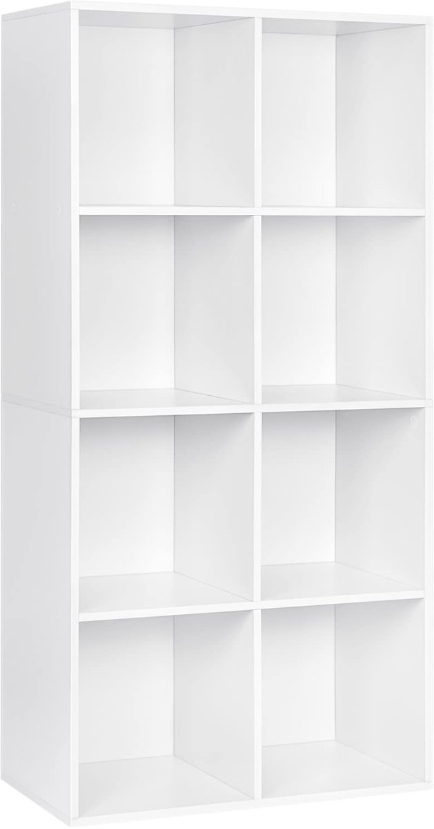 Famanu – Boekenkast met 8 compartimenten, opslagplank voor woonkamer, afmetingen 60 x 29,5 x 121 cm