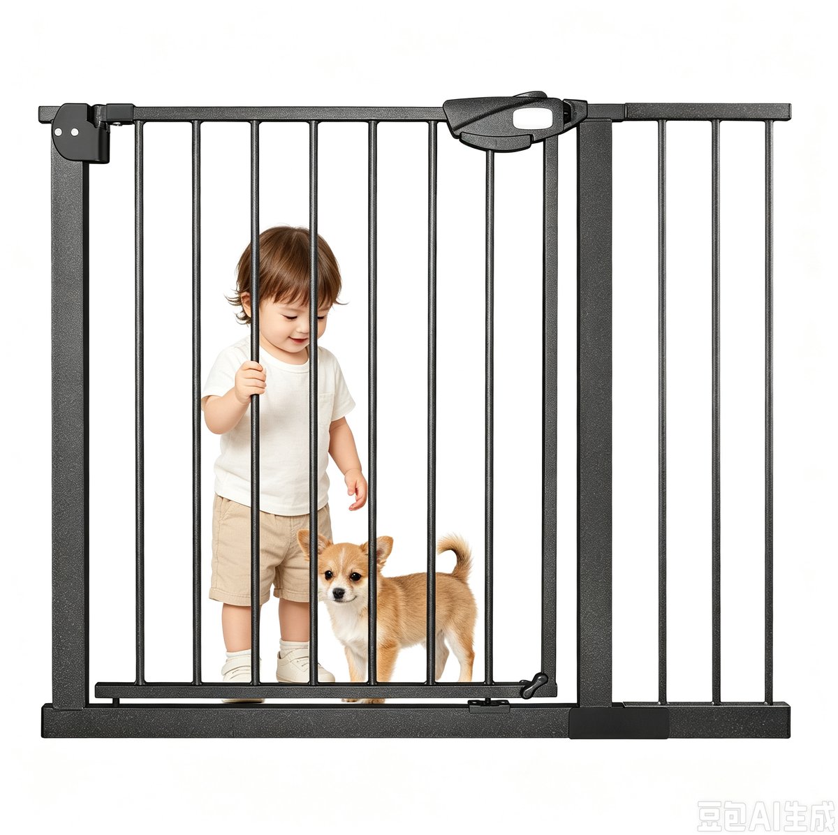 Froadp Deurbeveiligingshek Zonder Boren Traphek Trapbeveiligingshek Voor Kinderen Deurhek Auto-Close 180° Tweewegopening Babybeveiligingshek Voor Baby's En Kinderen, 95-105 Cm Breed Zwart
