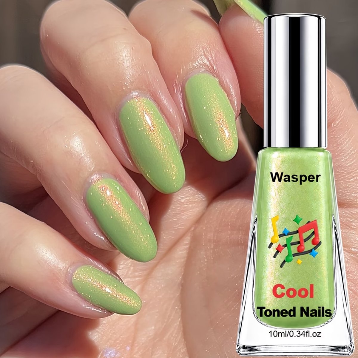 Lacquer Nail Polish Mint to Be – Mintgroene Parelmoer Nagellak 10 ml met Iriserende Hoogglans