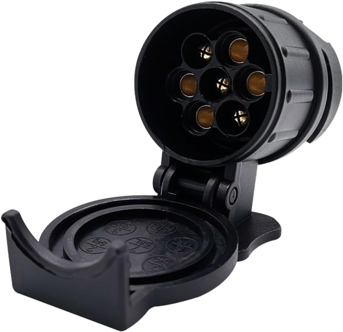 Aanhangeradapter - Zwart - 62 x 45 x 70 mm - Waterdichte 13 naar 7-polige Stekkerconverter - Voor Aanhangers en Campers