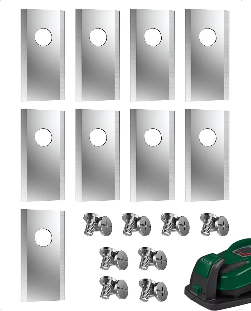 Robotmaaier Messen Set - Roestvrij Staal - 9 Stuks - Inclusief Schroeven - Voor Effectief Onderhoud van je Gazon