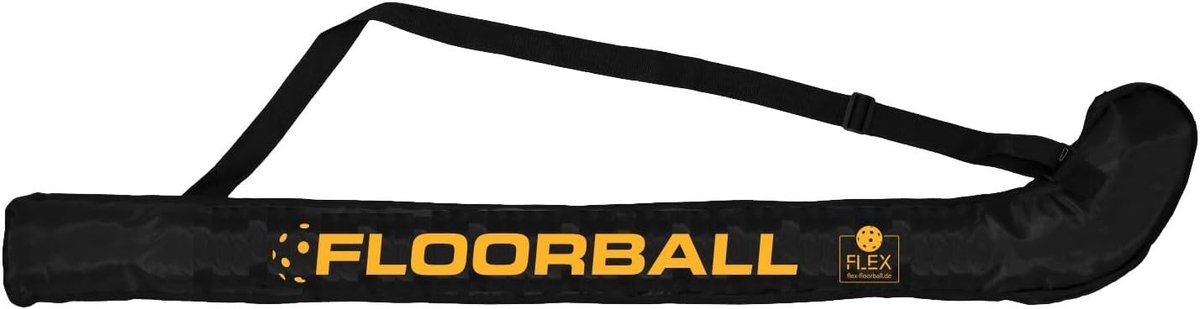 Floorball & Unihockey Stoktas - Zwart/Oranje - Geschikt voor Maximaal 3 Rackets - Robuust Nylon - Voor Kinderen, Jongeren en Volwassenen