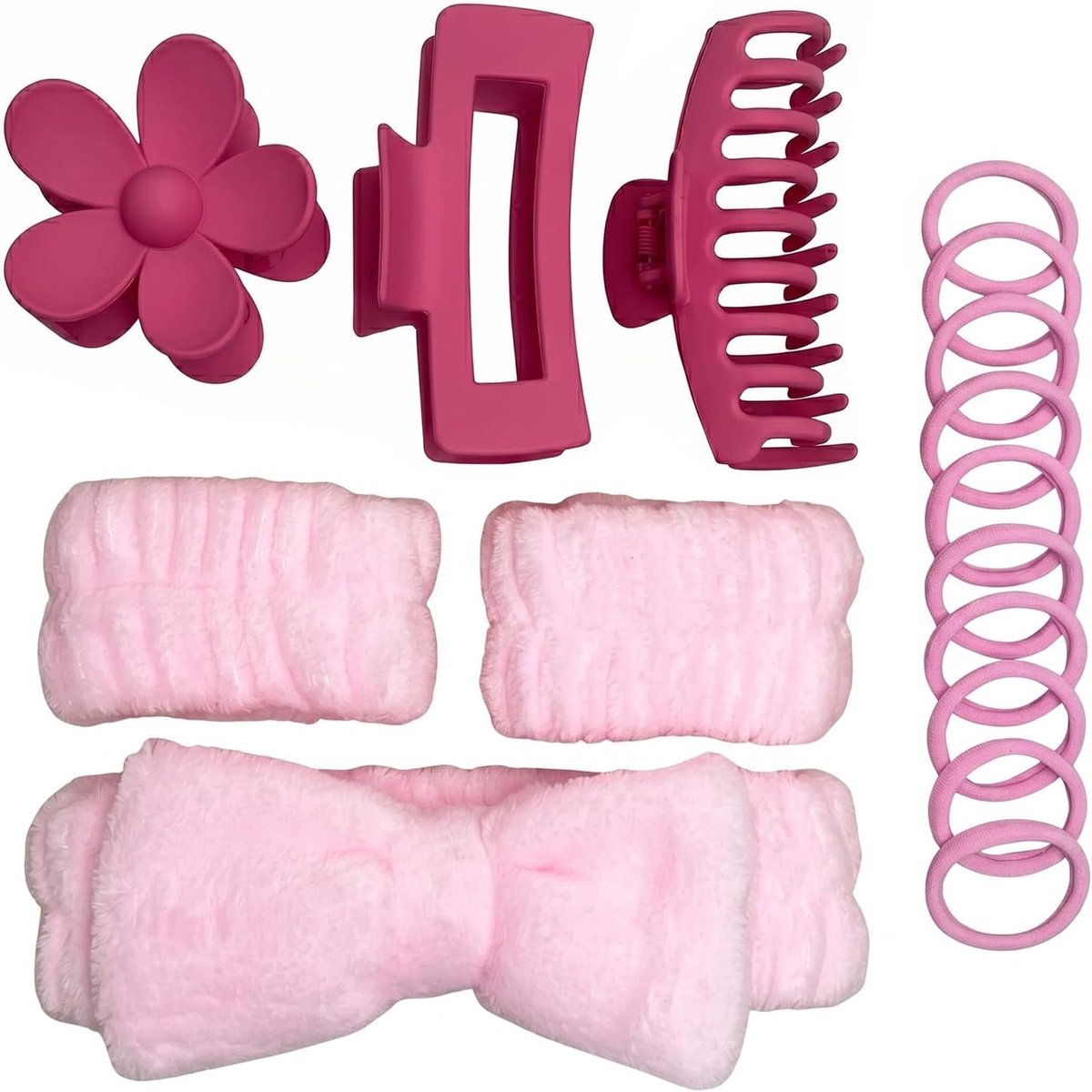 16 stuks zachte roze spa hoofdbanden, haarclip, spa hoofdband - ShopVlot
