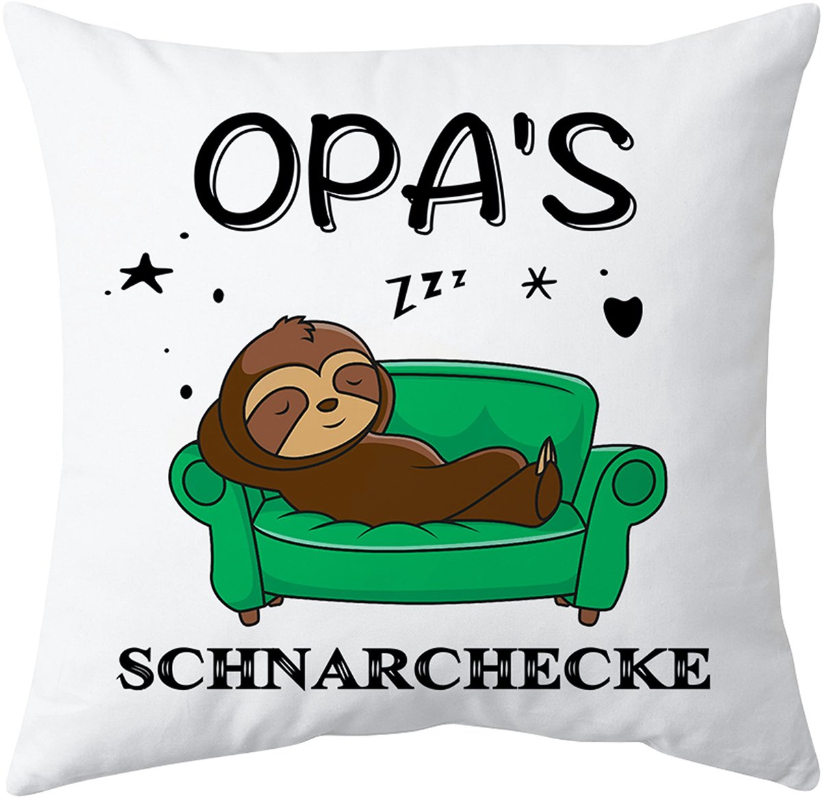 Kussenhoes met Faultier voor Opa 45x45cm