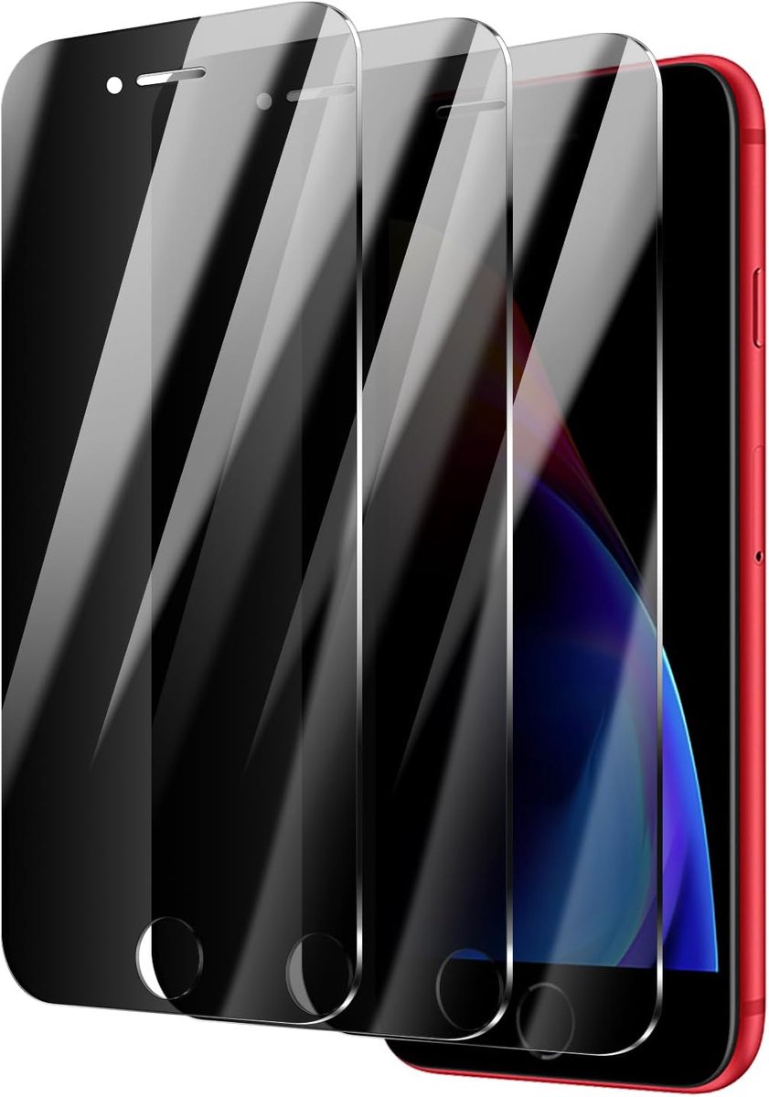 3 stuks anti-spy glazen beschermfolie voor iPhone 7 Plus/8 Plus/6 Plus pantserglas, inkijkbescherming, hardheidsgraad - ShopVlot