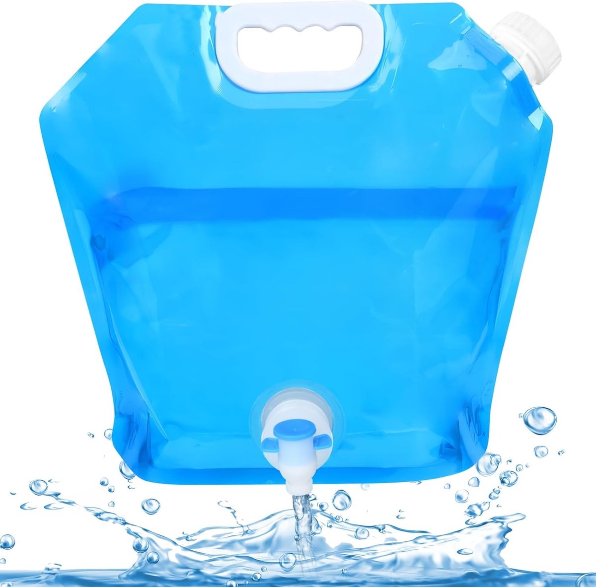 Wasteil opvouwbaar - Blauw - 10L - PE Materiaal - Draagbare watercontainer voor kamperen en outdoor