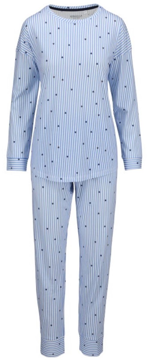 Katoenen dames pyjama lichtblauw Ringella - Blauw - Maat - 50