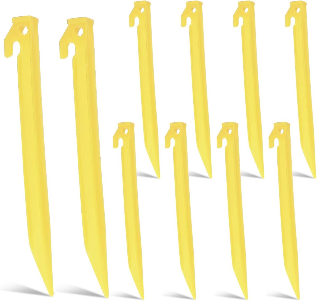 SHENLIU 10 stuks campingharingen, kunststof haringen voor camping, 23 cm, tentharingen met haringtrekker-gat - ShopVlot