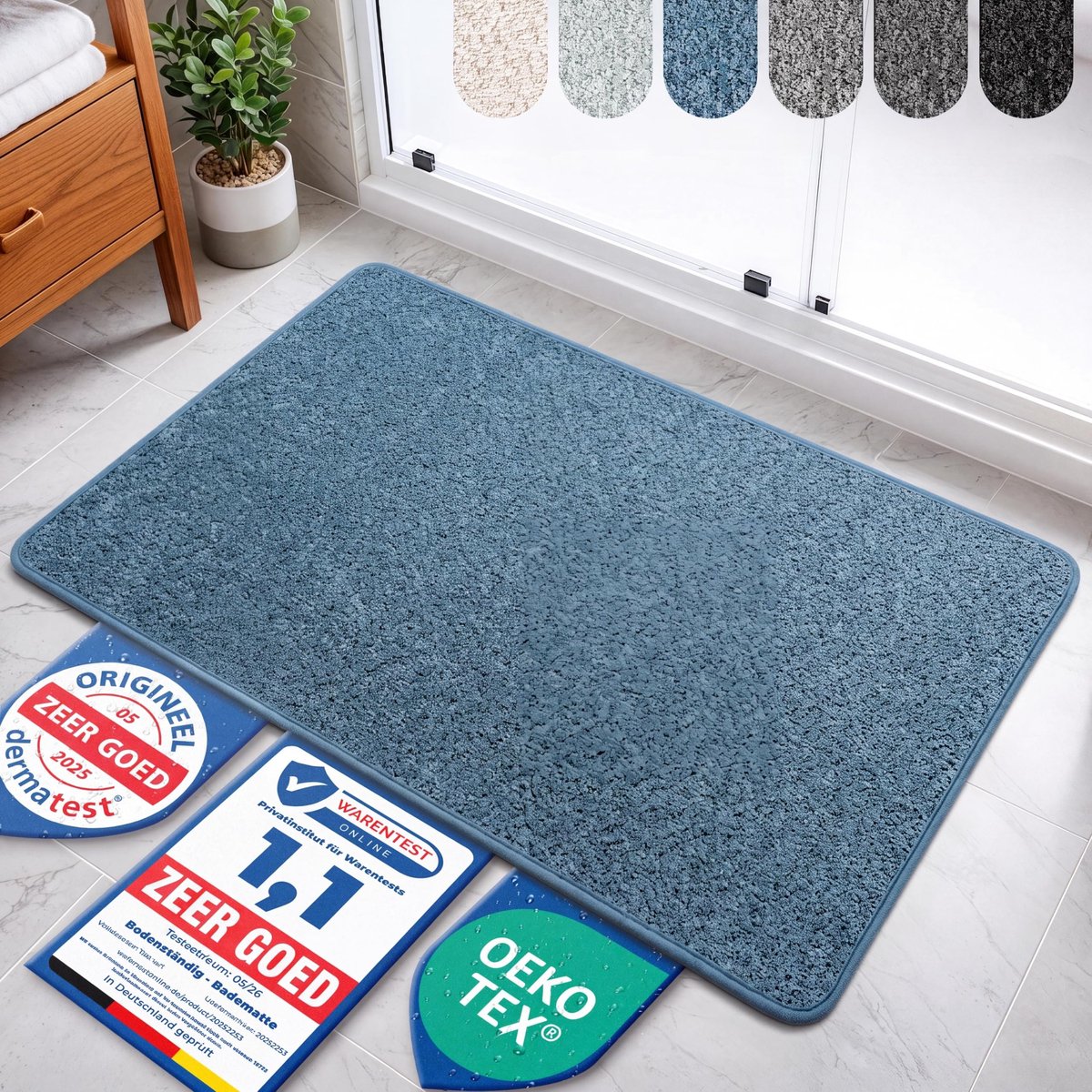 BODENSTÄNDIG® Antislip badmat - badmat turquoise - ShopVlot