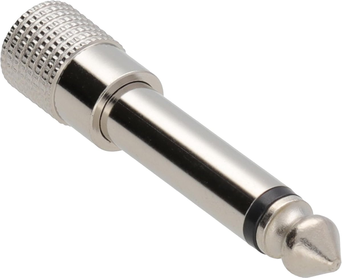 Metal 3.5mm Stereo Female to 6.35mm Mono Jack Plug Adapter - ShopVlot