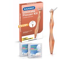 RAZOKO Flosser Kit, versnipperingsbestendig, invoegen en roteren 90° tot 135° voor moeilijk bereikbare plaatsen, PTFE - ShopVlot