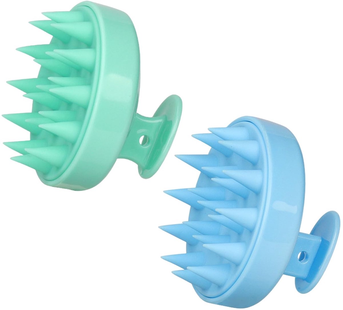 2 Massage Shampoo Borstels, Zachte Siliconen Materiaal Ontwerp, Hoofdhuid Reiniging Bad Kam, Kapper Verzorging Tools - ShopVlot