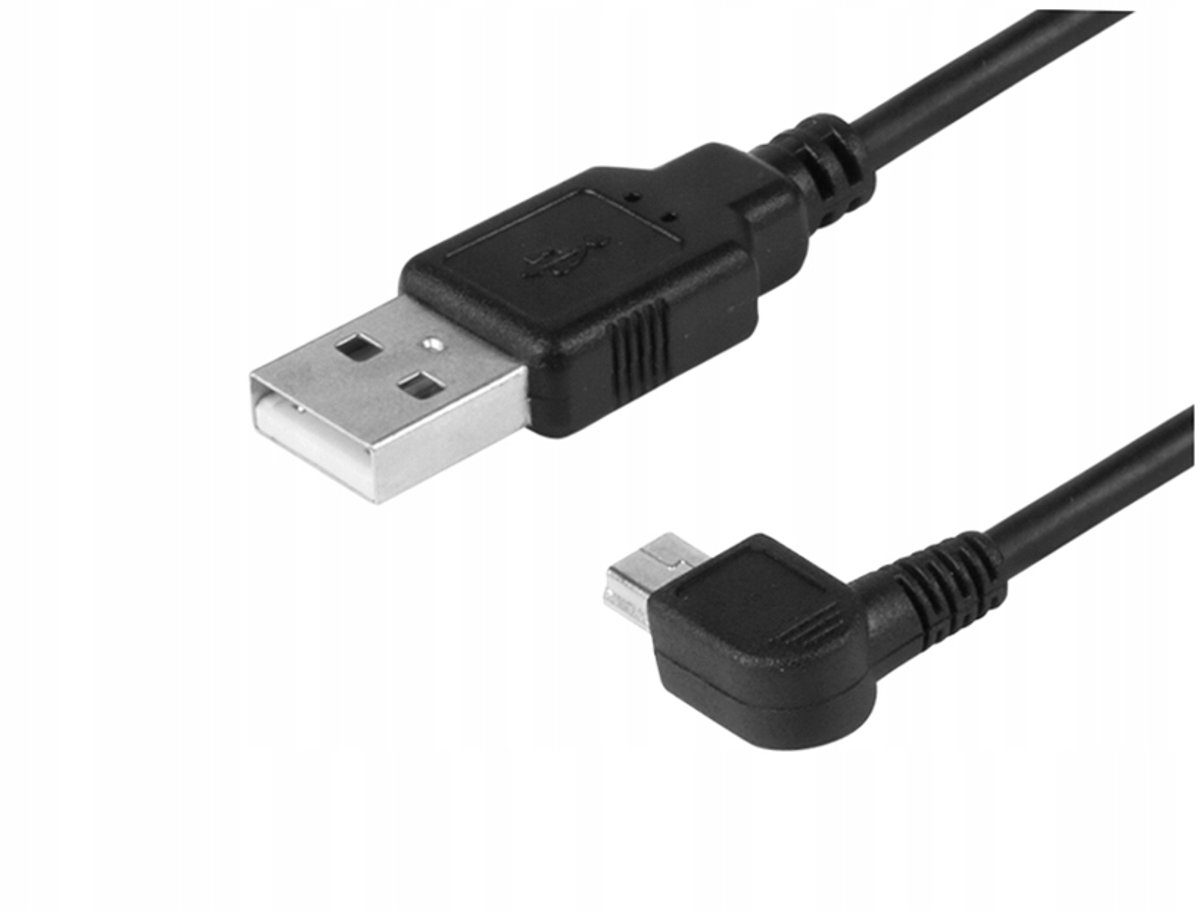 USB naar Mini USB Kabel - 120cm - Hoekstekker - Laden & Synchroniseren