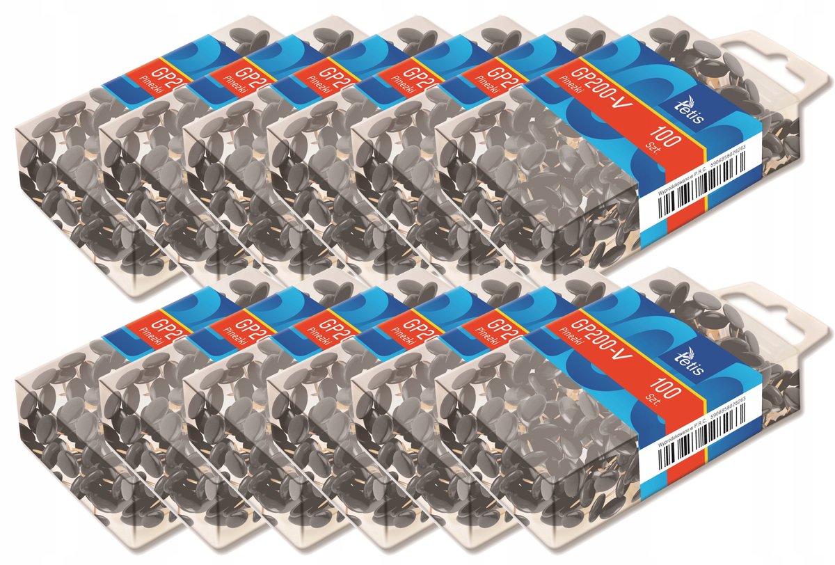 Tetis GP200-V Zwarte Stalen Duimspijkers - 12x 100 Stuks