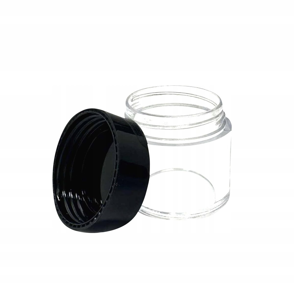 Transparante Plastic Pot 10ml met Zwarte Schroefdop