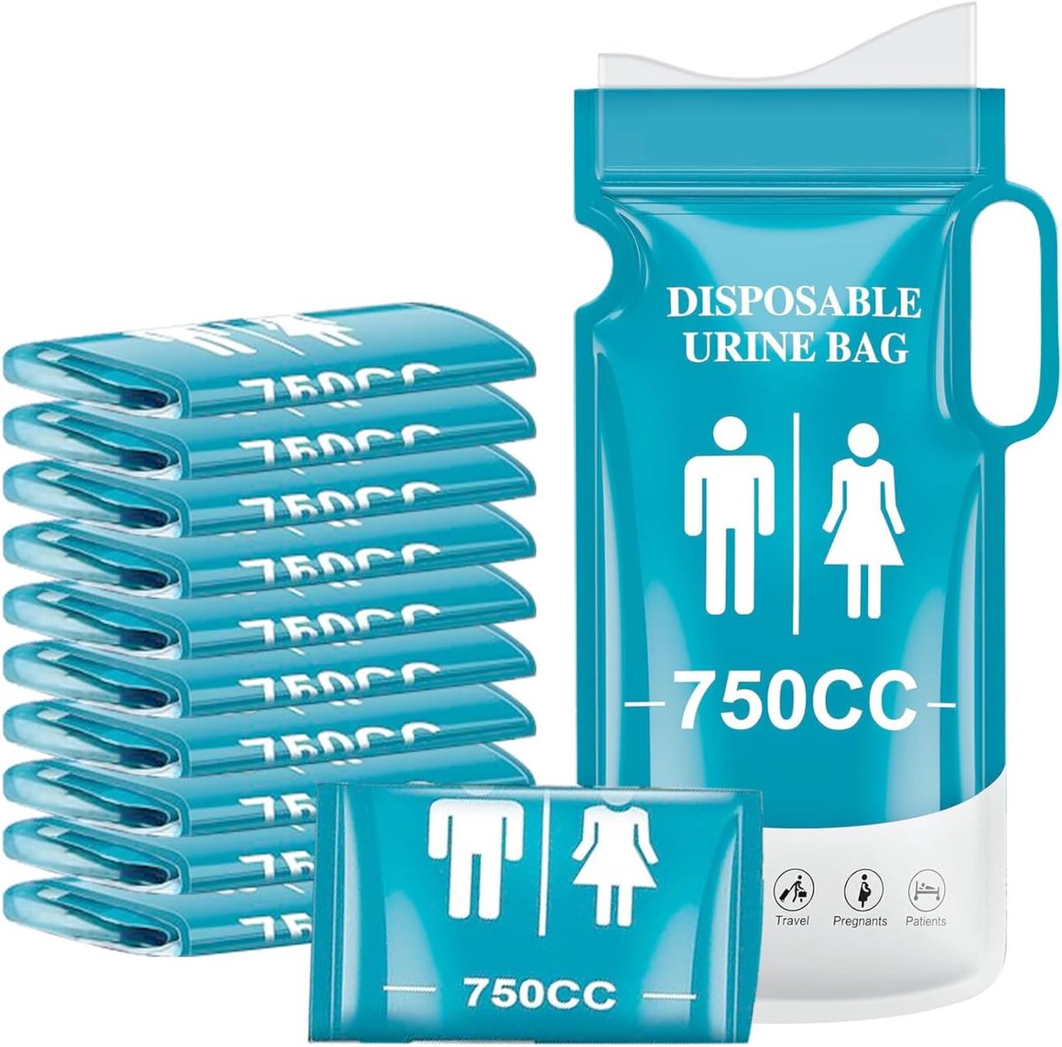 12x wegwerp urinezakjes 750ml, draagbaar WC - ShopVlot