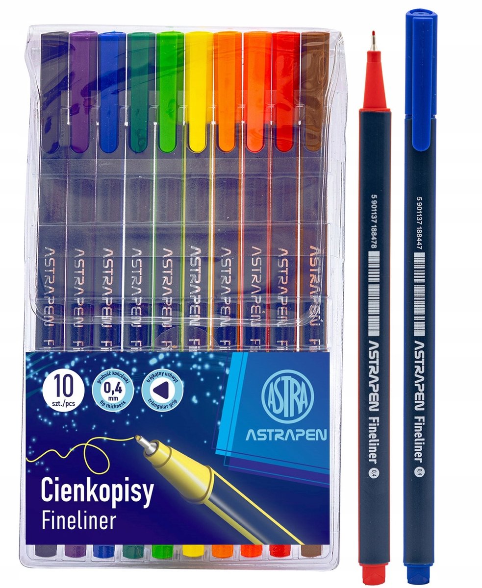 Astra Cienkopisy 0,4 mm - Set van 10 Kleuren