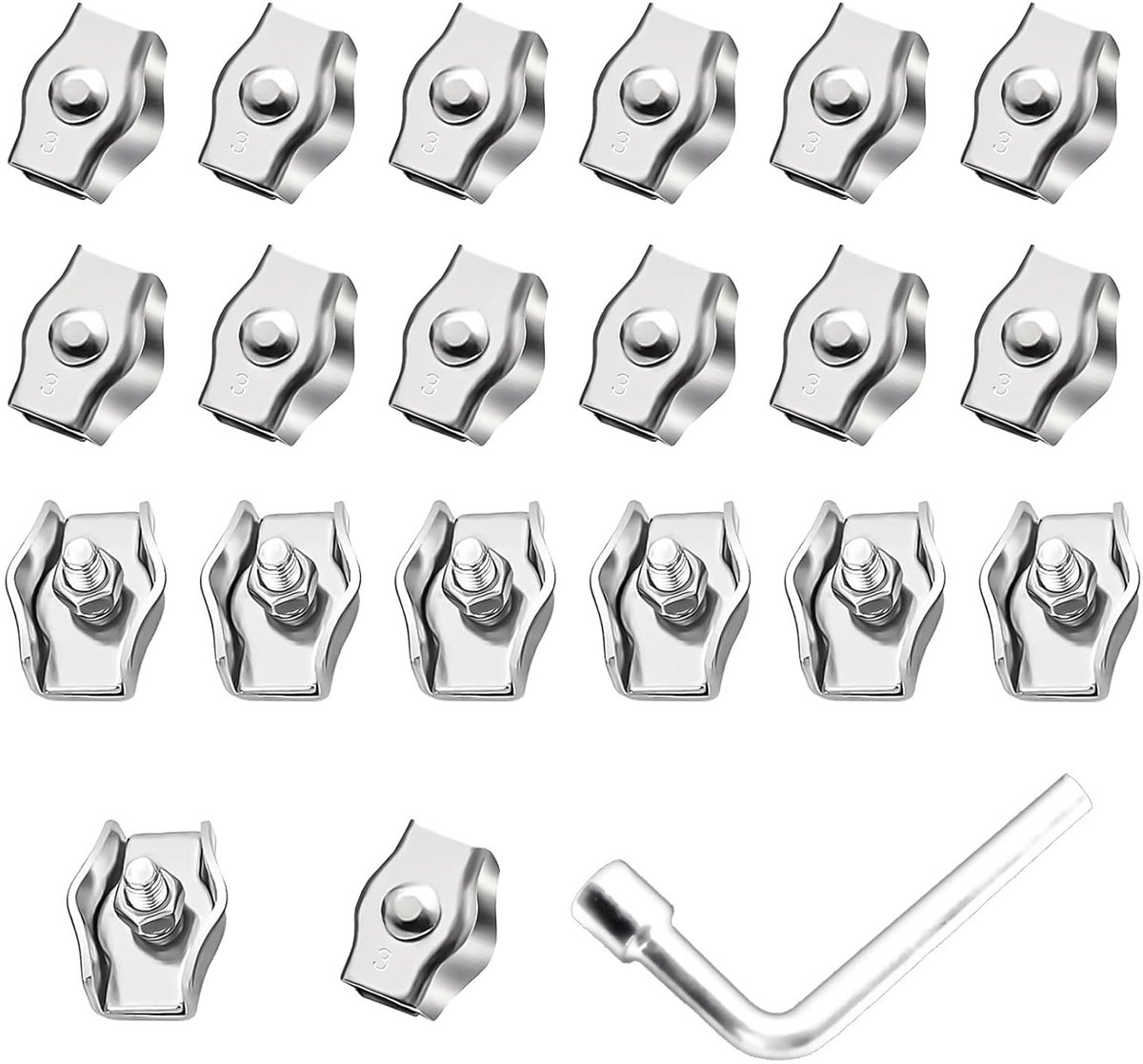 20 Stuks Draadkabelklemmen M3, 304 Roestvrij Staal voor 3 mm Kabel - ShopVlot