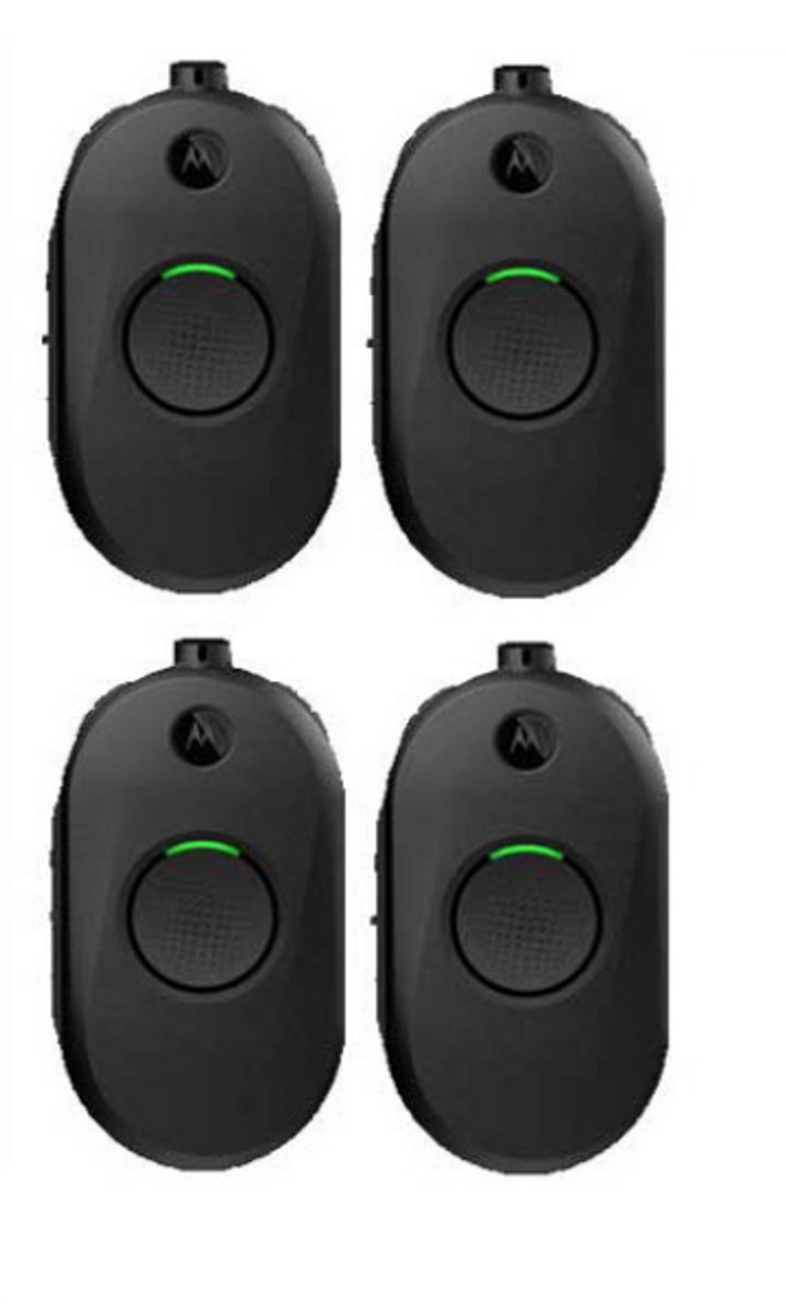 Set van 4 Motorola CLP446E Mini Portofoons zonder oortje en zonder lader