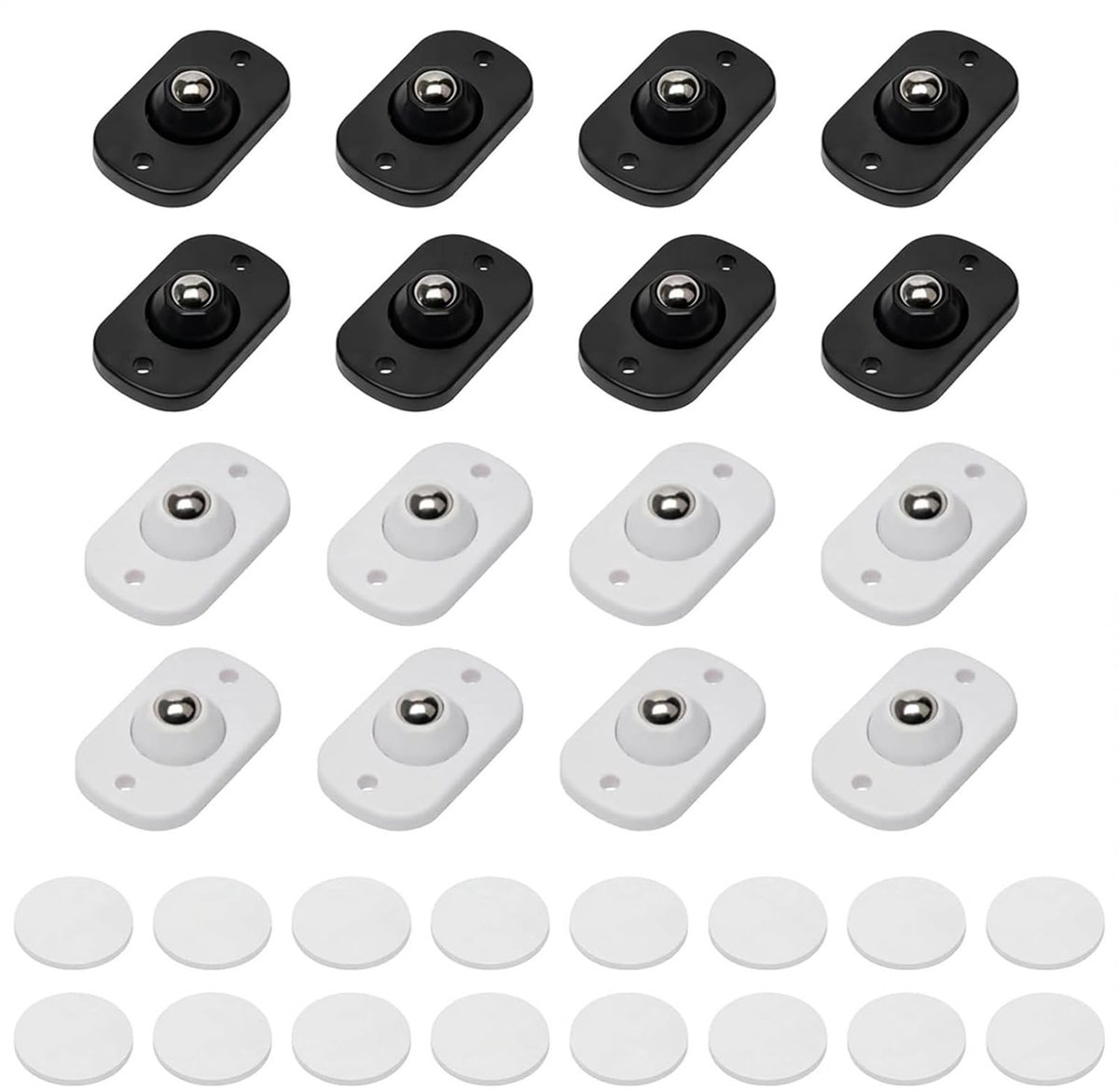 Pack of 16 Self Adhesive Mini Wheels Swivel Wheels Self Adhesive 360° Small Furniture Self Adhesive Small Ball Wheels - ShopVlot