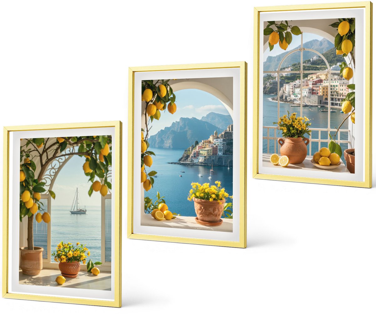 Coloray 3-Delige Schilderij Set - Boslandschappen Wilde Natuur Herten - 40 x 40 cm En 40 x 60 cm - Wanddecoratie - Schilderijen Set - Kantoor