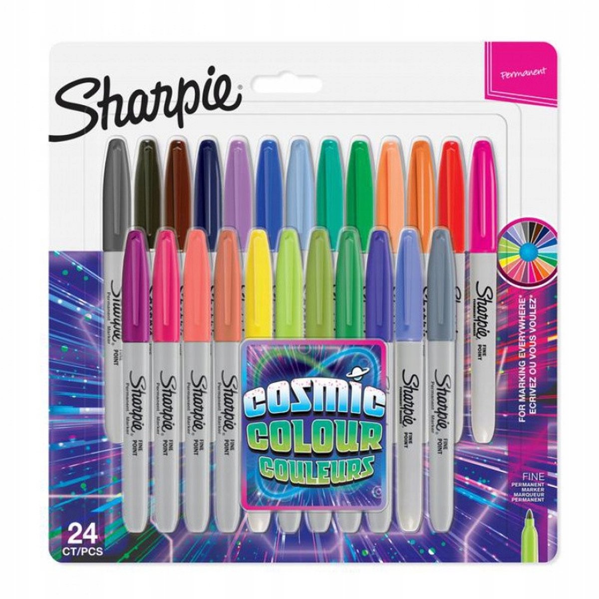 Sharpie Set Permanente Markers - 24 Kleuren - Fijne Punt