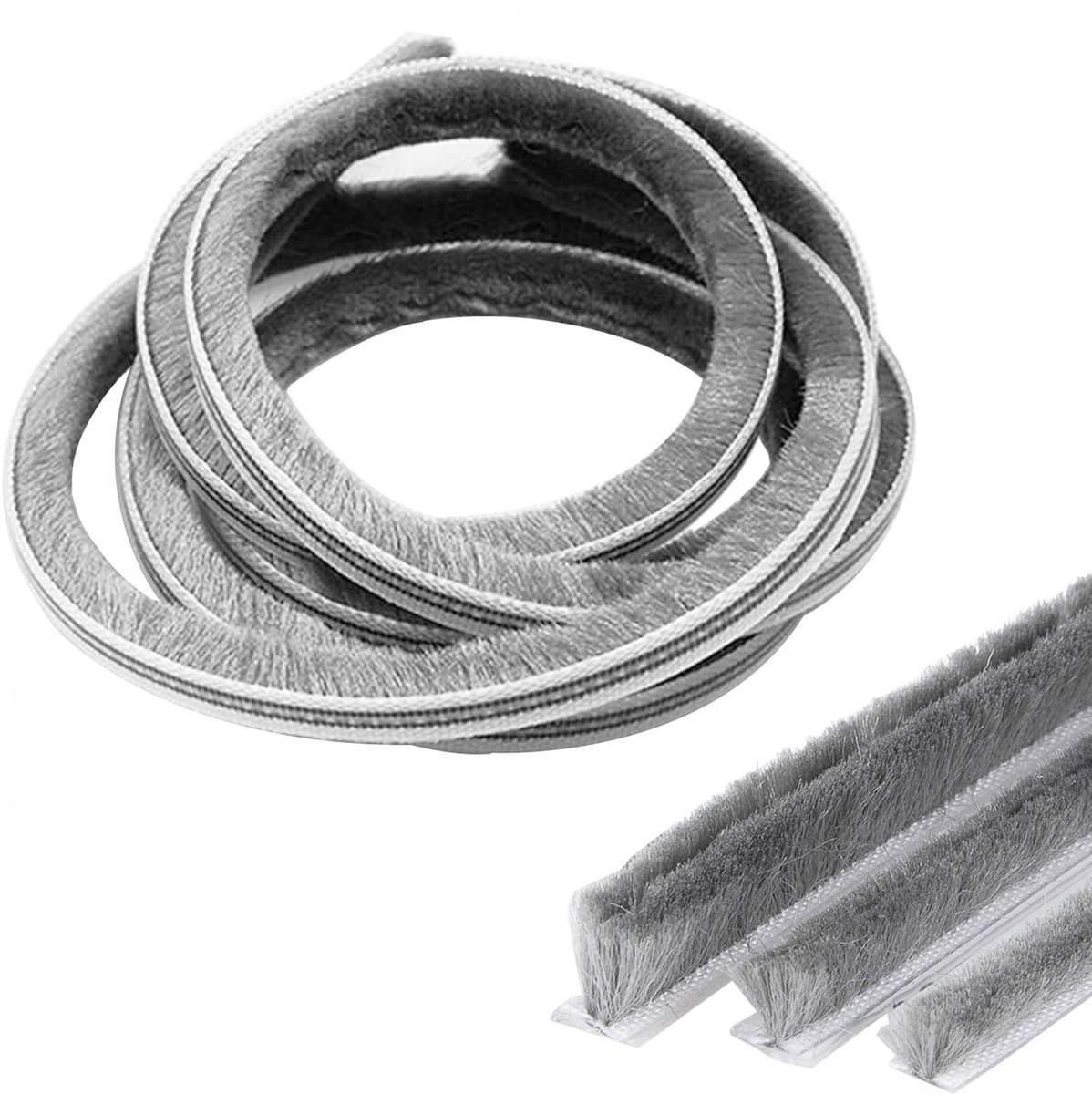 Deurafdichting 10 m - 6 mm (B) x 12 mm (D) - Borstelafdichting - Insectenbescherming voor deuren - ShopVlot