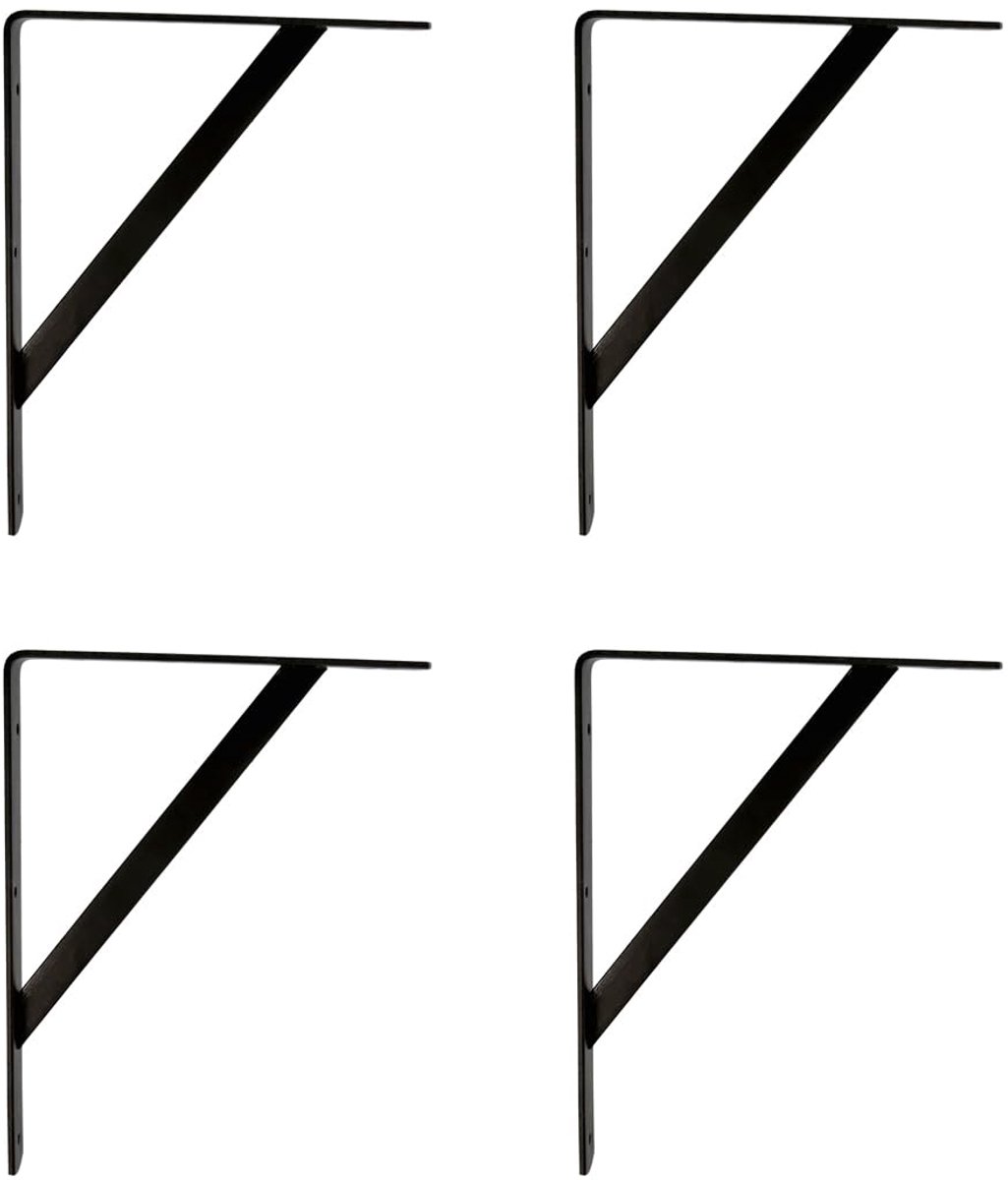 Famanu – Plankdragers set van 4, zilverkleurig, robuust staal, 300 x 225 mm, tot 260 kg draagvermogen