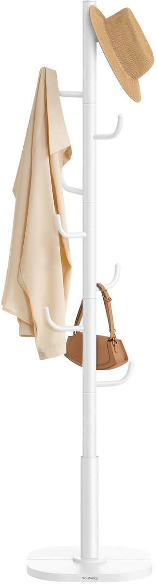 Famanu Cactus kapstok met 8 haken en verhoogde uiteinden, 175,3 cm hoog, voor het ophangen van jassen en accessoires Zwart