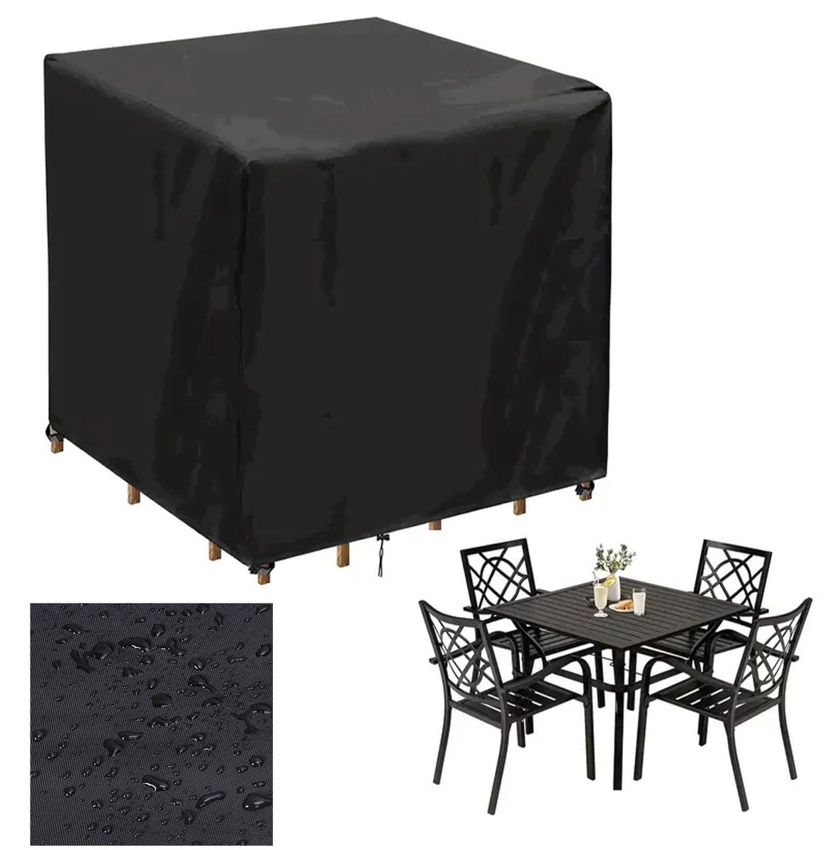 Famanu – Waterdichte afdekking voor tuinmeubelen, winterbestendig afdekzeil van Oxford-weefsel, geschikt voor tuintafels, afmetingen 80 x 80 x 80 cm
